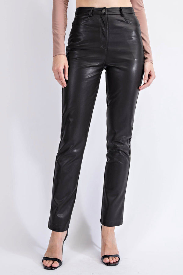 LEATHER STRAIGHT LEG PANT